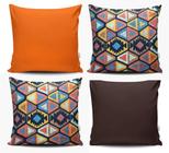 Kit C/ 4 Capas P/ Almofadas Decorativas Colorida 48x48
