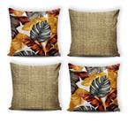 Kit C/ 4 Capas P/ Almofadas Decorativas Colorida 48x48