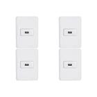 Kit C/4 - Conjunto Perlex Aros 4X2 Branco Com Placa(1Toma...