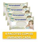 Kit C/4 Lenços Toalhas Umedecidos Toque Suave C/50