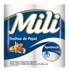 Kit c/ 4 Papeis Toalha Mili 110 Folhas Com 2 Rolos Maxima