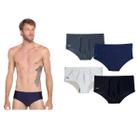 Kit C 4 Sunga Adulto Lisa Mash Vivo Laterais Tam:PCor:Preto00Tam:PCor:Branco00Tam:PCor:MarinhoAZ08Tam:PCor:Cinza