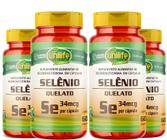 KIT C/4 Un. Suplemento Selênio Quelato Se 500mg 60 Cápsulas Vegano - Unilife