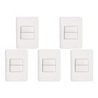 Kit C/5 - Conjunto Perlex Aros 4X2 Branco Com Placa(2Para...