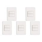 Kit C/5 - Conjunto Perlex Aros 4X2 Branco Com Placa(2Para...