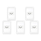 Kit C/5 - Conjunto Pial Pop 4X2 Branco Com Placa (1Tomada...