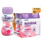 Kit c/ 5 packs Suplemento Nutridrink Compact Danone Morango 125 ML