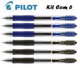 Kit C/6 Caneta Esferográfica Pilot BL-G2 AZ E PT