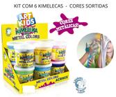 Kit C/ 6 Kimelecas Presente Crianças Kimeleka Metal Slime Acrilex Geleca Amoeba Geleinha Massinha