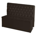 Kit Cabeceira De Cama e Calçadeira Baú Estrela Queen 160 cm Suede Capitonê Marrom Casa Móveis e Decoração