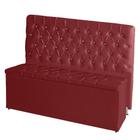 Kit Cabeceira De Cama e Calçadeira Baú Estrela Queen 160 cm Suede Capitonê Vermelho Casa Móveis e Decoração