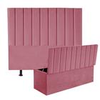 Kit Cabeceira e Calçadeira Baú Solteiro 100cm Cancun Suede Rosa - D A DECOR