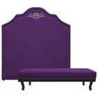 Kit Cabeceira e Calçadeira Casal Orlando P02 140 cm para cama Box Suede Roxo - Amarena Móveis