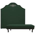 Kit Cabeceira e Calçadeira Casal Orlando P02 140 cm para cama Box Suede Verde - Amarena Móveis