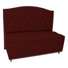 Kit Cabeceira e Calçadeira Com Baú 140 cm Casal Diana Suede Bordo - Fina Mobília