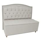 Kit Cabeceira e Calçadeira Com Baú 160 cm Queen Casal Diana Suede Bege - Fina Mobília
