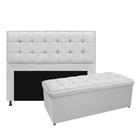 Kit Cabeceira e Calçadeira Copenhague 160 cm Queen Size Corano Branco - ADJ Decor