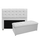 Kit Cabeceira e Calçadeira Copenhague 160 cm Queen Size Sintético Branco AM Decor