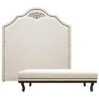 Kit Cabeceira e Calçadeira Solteiro Orlando P02 90 cm para cama Box Sintético - ADJ Decor