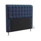 Kit Cabeceira Estofada Decorativa para Cama Box Rana 195 Cama King e Calçadeira Sagitarius Sued Azul