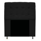 Kit Cabeceira Estofada Mel 90cm e Calçadeira Mel 90cm Suede Preto - KDAcanto Móveis