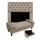 Kit Cabeceira Mirage + Calçadeira Baú Felix Queen Size 160cm