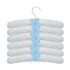 Kit Cabide 100% Algodão para Roupinha de Bebê Piquet Branco e Azul - 12 Unidades