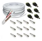 Kit Cabo Coaxial E Conectores Para Instalação 6 Câmeras