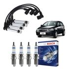 Kit Cabo E Vela de Ingnição Original Bosch Chevrolet Corsa 1.0 VHC 8V Flexpower 2005 a 2008