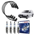 Kit Cabo E Vela de Ingnição Original Bosch Fiat Uno Furgoneta 1.3 MPI 8V Flex 2007 a 2013