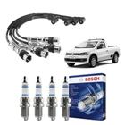 Kit Cabo E Vela de Ingnição Original Bosch Volkswagen Saveiro G6 1.6 8V Total Flex 2014 a 2016