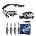 Kit Cabo E Vela de Ingnição Original Bosch Volkswagen SpaceFox 1.6 8V Flex 2008 a 2014