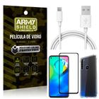 Kit Cabo Usb 2m Tipo C Moto G8 Power + Capa Anti Impacto + Película Vidro 3D - Arymshield