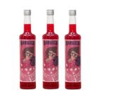 Kit Cachaça Babuxca Mel e Frutas Vermelhas 700ml 3 unidades