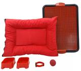 Kit Cachorro Gato Cama Caminha Futon Sanitário Brinquedo Pequeno