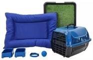 Kit Cachorro Gato Cama Caminha Futon Transporte Sanitário Grama Sintética Pequeno