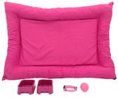 Kit Cachorro Gato Cama Futon Comedouro Coleira Brinquedo G