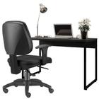 Kit Cadeira Escritório Job e Mesa Escrivaninha Industrial Soft F01 Preto Fosco - Lyam Decor