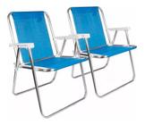 Kit cadeira praia mor alta sannet azul 2 unidades
