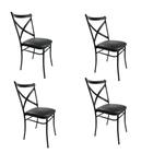 Kit Cadeiras De Aço Ferro Linha Luxo Para Cozinha Buffet Empilháveis Salão De Festa