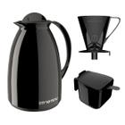 Kit Café Chá Garrafa Térmica 650ml Com Coador E Açucareiro