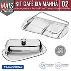 Kit Café da Manhã Porta Frios e Manteigueira em Aço Inox - Tramontina - Tramontina Cutelaria