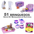 Kit Café Infantil Registradora Cafeteira Microondas 51P - Zuca Toys