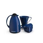 Kit Café Prático Unitermi Garrafa Térmica 650ml + Suporte Para Filtro de Café + Açucareiro Cores Preto Vermelho Rosa Azul