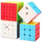 Kit Caixa 4 Cubos Mágicos 2x2 + 3x3 + 4x4 + 5x5 Anti-stress