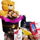 kit caixa de presentes redonda cartonada Personalizada com suco de uva
