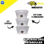 Kit caixa organizadora 2,5l com 3 unidades