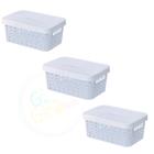 KIT CAIXA ORGANIZADORA COM TAMPA 4,5L (26,5x18x11,5) ORGANIZADOR DE CASA DECORAÇÃO DE CASA