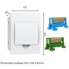 Kit Caixa Quadro Embutir ou Sobrepor Para Disjuntor Din + Borneira Barramento Terra e Neutro - ENERBRAS