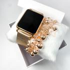 Kit caixa relógio rose gold metal led digital quadrado e pulseira feminina moderna utilidade